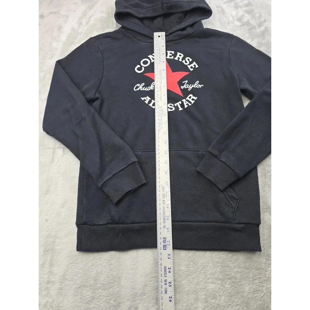 Converse Youth All Star Chuck Taylor Black No-Tie Hoodie Sweatshirt L 12-13Y